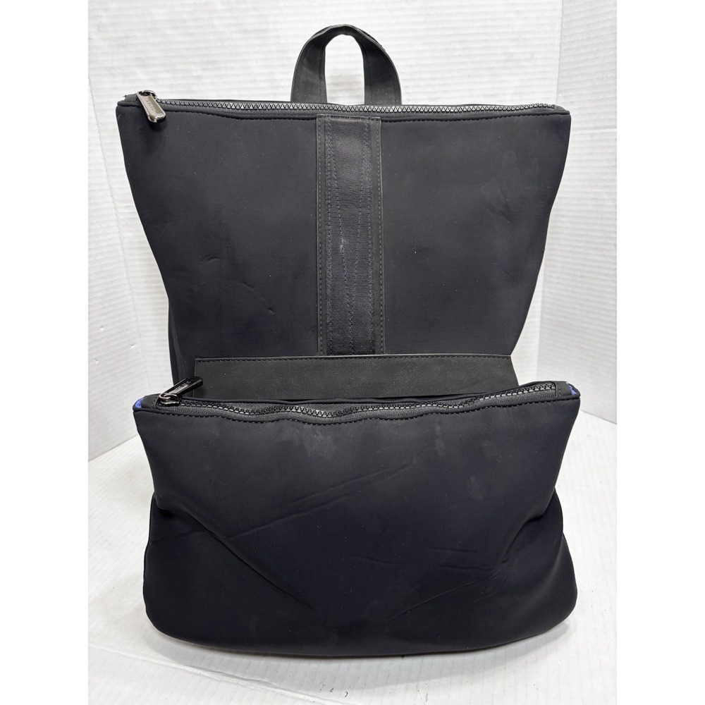 Caraa x Athleta Backpack Black Neoprene Laptop Travel Bag Removable Pouch